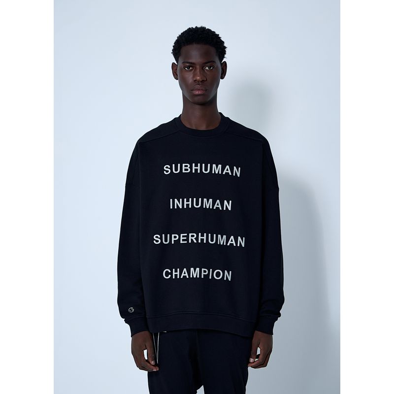 Rick Owens X Champion Men Text Print Sweatshirt
